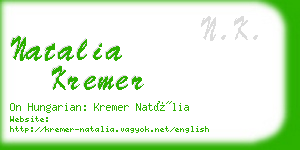 natalia kremer business card